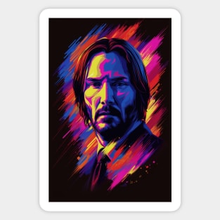 John Wick 4 Colorful Art Sticker